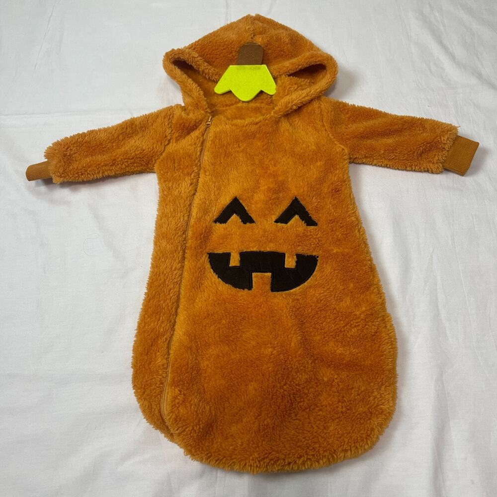 Baby Boy Girl Halloween Long Sleeve Sleeper‎ Pumpkin Warmer 3-6mos